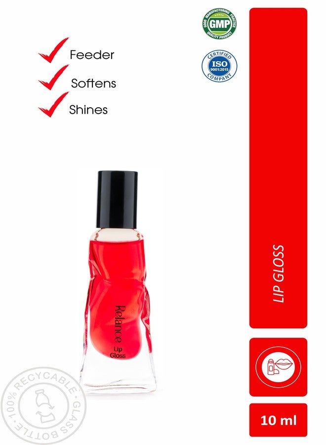 Relance Premium Lip Gloss, Red, Moisturizing Formula with Shine Effect, 10 ml - Image 2